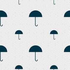 伞标志图标雨保护象征无缝的模式几何纹理