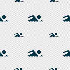 游泳标志图标池游泳象征海波无缝的模式几何纹理