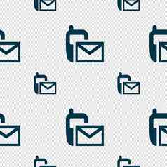 邮件图标信封象征消息短信标志无缝的模式几何纹理