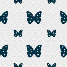 蝴蝶标志图标昆虫象征无缝的模式几何纹理