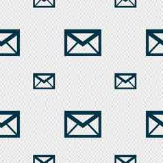 邮件图标信封象征消息标志导航按钮无缝的模式几何纹理