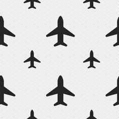 飞机飞机旅行飞行图标标志无缝的模式几何纹理