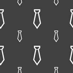 领带图标标志无缝的模式灰色的背景
