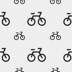 自行车图标标志无缝的模式几何纹理