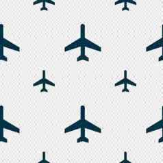 飞机图标标志无缝的模式几何纹理