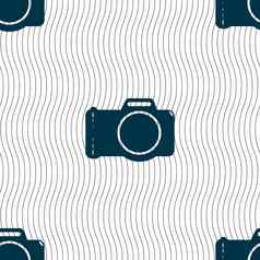 照片相机标志图标数字照片相机象征无缝的模式几何纹理