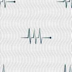 心电图监控标志图标心垮掉的一代象征无缝的模式几何纹理