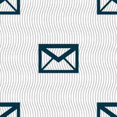 邮件图标信封象征消息标志导航按钮无缝的模式几何纹理