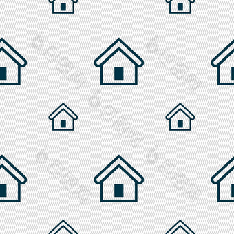 房子图标标志无缝的模式几何纹理