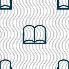 书标志图标开放书象征无缝的模式几何纹理