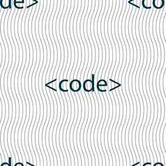 代码标志图标编程语言象征无缝的模式几何纹理