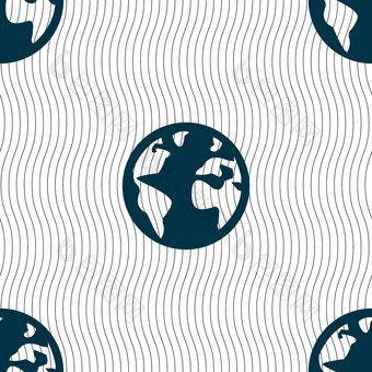 全球标志图标世界地图地理位置象征地球仪站研究无缝的模式几何纹理