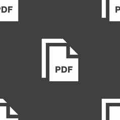 文件PDF图标标志无缝的模式灰色的背景