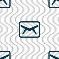 邮件信封消息图标标志无缝的模式几何纹理