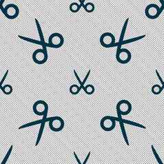 剪刀理发师标志图标裁缝象征无缝的模式几何纹理