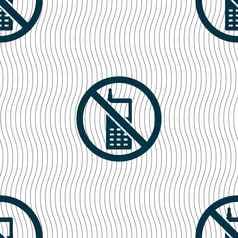 移动电话禁止图标标志无缝的模式几何纹理