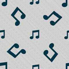 音乐请注意标志图标音乐的象征无缝的模式几何纹理