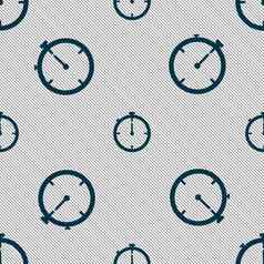 小时标志图标秒表象征无缝的模式几何纹理