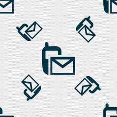 邮件图标信封象征消息短信标志无缝的模式几何纹理