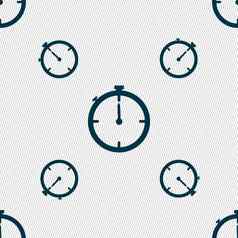 小时标志图标秒表象征无缝的模式几何纹理