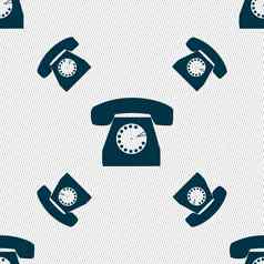 复古的电话图标象征无缝的模式几何纹理
