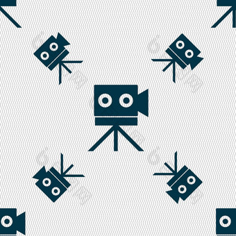 视频相机标志图标内容按钮无缝的模式几何纹理