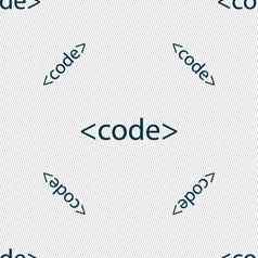代码标志图标编程语言象征无缝的模式几何纹理