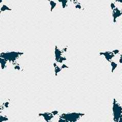 全球标志图标世界地图地理位置象征无缝的摘要背景几何形状
