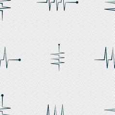 心电图监控标志图标心垮掉的一代象征无缝的摘要背景几何形状