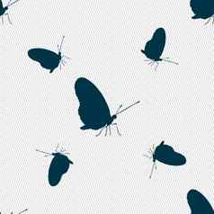 蝴蝶图标标志无缝的模式几何纹理