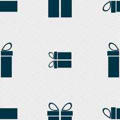 礼物盒子标志图标现在象征无缝的摘要背景几何形状