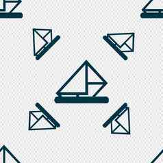 信信封邮件图标标志无缝的模式几何纹理