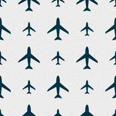 飞机标志飞机象征旅行图标飞行平标签无缝的摘要背景几何形状