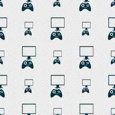 操纵杆监控标志图标视频游戏象征无缝的摘要背景几何形状
