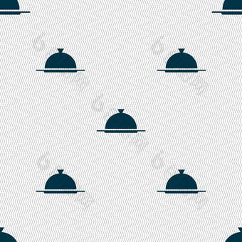 食物盘服务标志图标表格设置餐厅象征无缝的摘要背景几何形状
