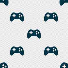 操纵杆标志图标视频游戏象征无缝的摘要背景几何形状