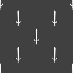 剑图标标志无缝的模式灰色的背景