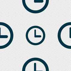 时钟标志图标机械时钟象征无缝的摘要背景几何形状