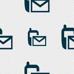 邮件图标信封象征消息短信标志无缝的摘要背景几何形状