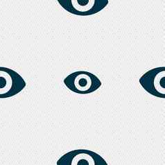 第六感觉眼睛图标标志无缝的模式几何纹理