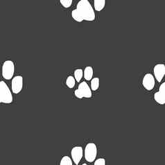 跟踪狗图标标志无缝的模式灰色的背景