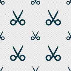 剪刀理发师标志图标裁缝象征无缝的摘要背景几何形状