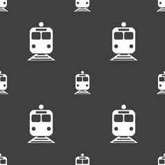 火车图标标志无缝的模式灰色的背景