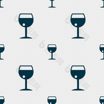 玻璃酒图标标志无缝的模式几何纹理