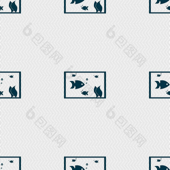 水族馆鱼水图标标志无缝的摘要背景几何形状