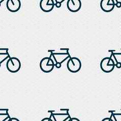 自行车图标标志无缝的模式几何纹理