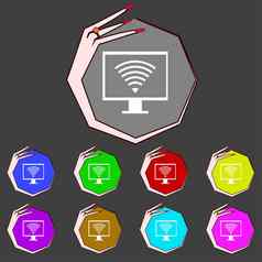 标志图标视频游戏象征集色彩鲜艳的按钮