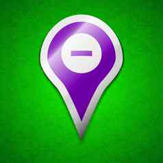 -地图指针全球定位系统(gps)位置图标标志象征别致的彩色的黏糊糊的标签绿色背景
