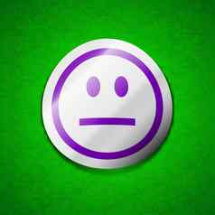 伤心脸悲伤抑郁症图标标志象征别致的彩色的黏糊糊的标签绿色背景