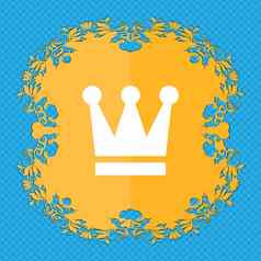 王皇冠花平设计蓝色的摘要背景的地方文本